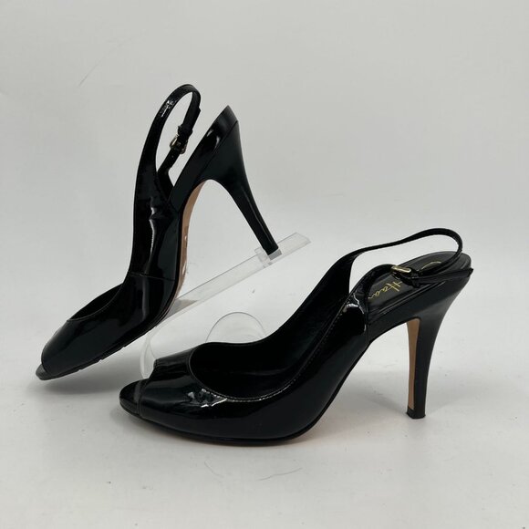 Cole Haan Black Peep Toe Slingback Heels | Size 8 - Picture 5 of 9